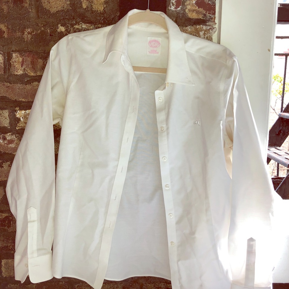 White Collared Brooks Brothers Shirt
